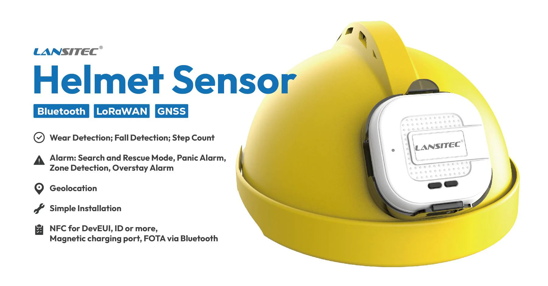 Sensor rastreador de capacete para rastreamento de funcionários em canteiros de obras