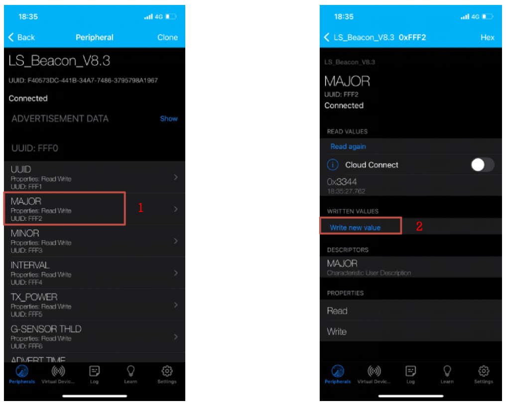 B002 Bluetooth Beacon Label Major Configuration