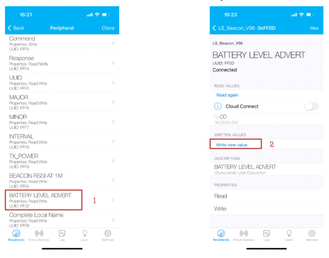B003 &Amp; B004 Bluetooth Beacon Major Battery Level Advert Configuration