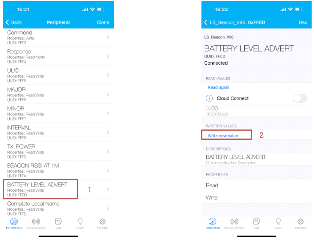 B006 BadgeBluetooth Beacon User Manual 8 B006 Badge Bluetooth Beacon Battery Level Advert Configuration