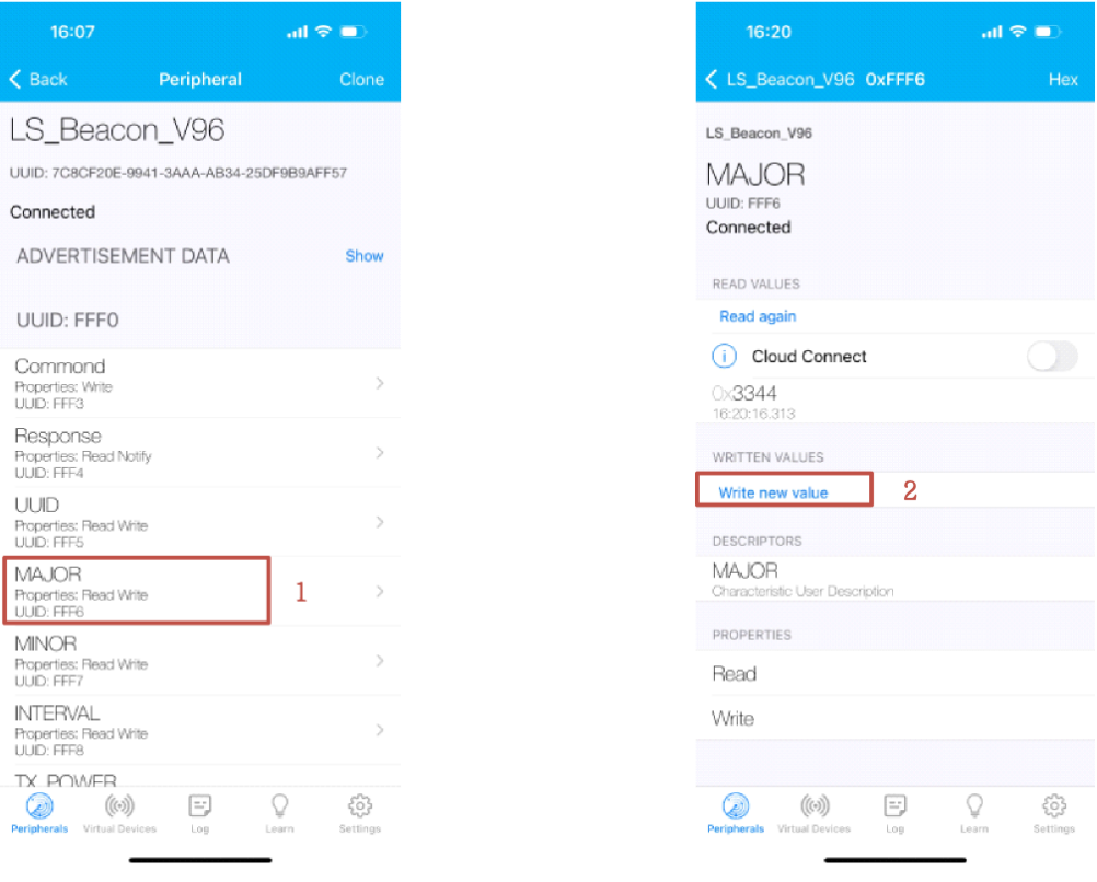 B006 BadgeBluetooth Beacon User Manual 6 B006 Badge Bluetooth Beacon Major Configuration
