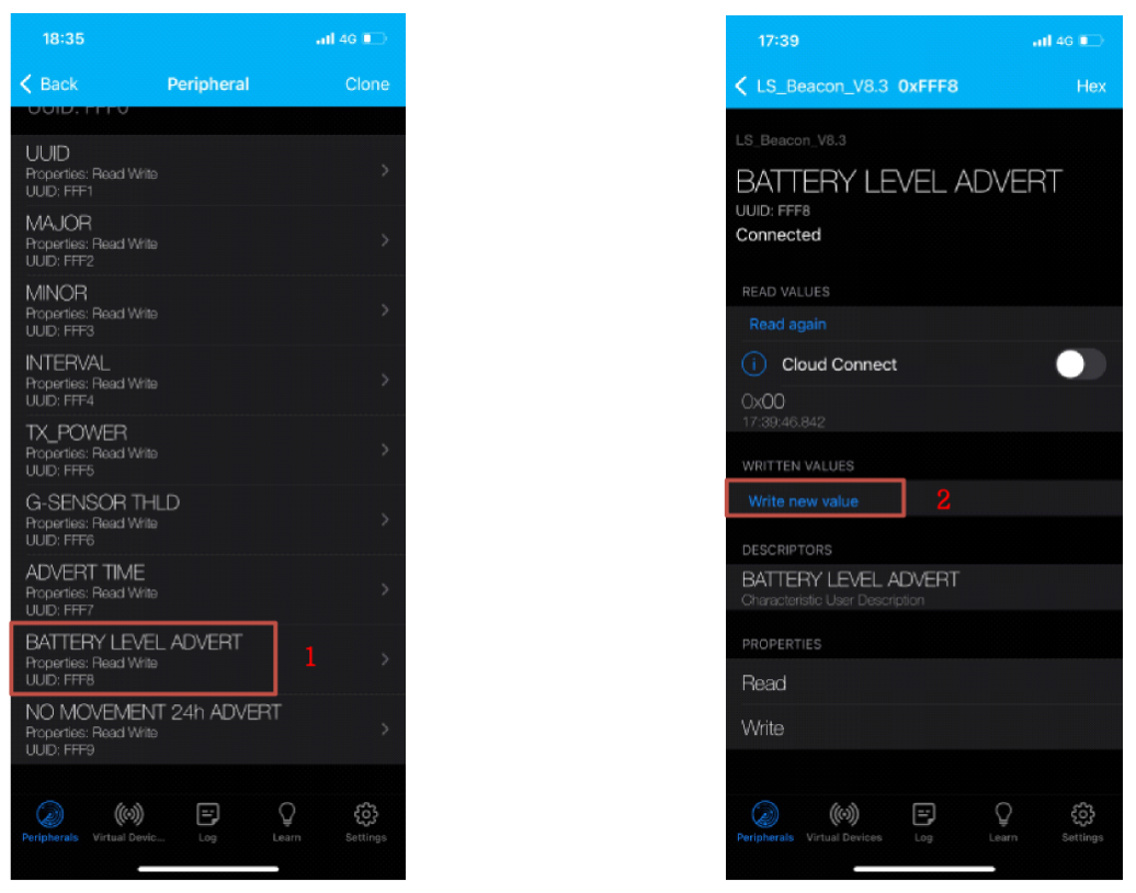 I5 Wearable Bluetooth Beacon 5.2Battery Level Advert Configuration